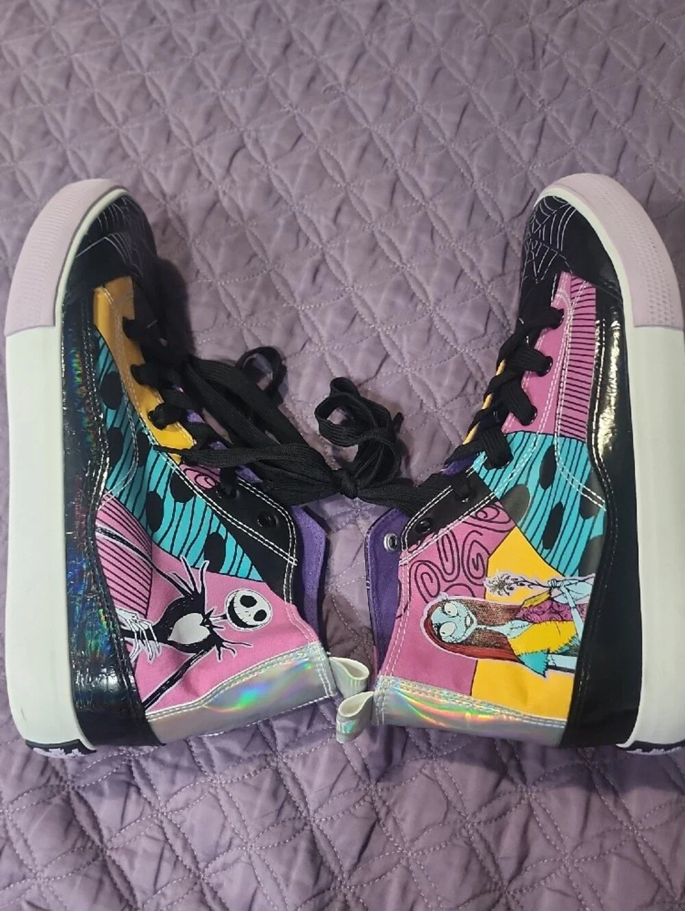 Nightmare Before Christmas Patchwork High-Top Sneakers Size 10